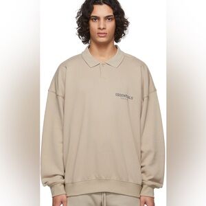 Fear of God Essentials Grey Polo Sweatshirt size large